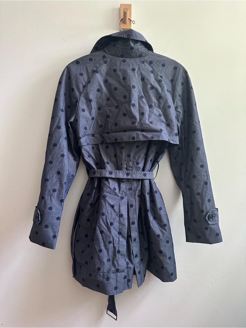 Banana Republic Polka Dot Belted Trench Coat Size Small - Picture 2 of 3